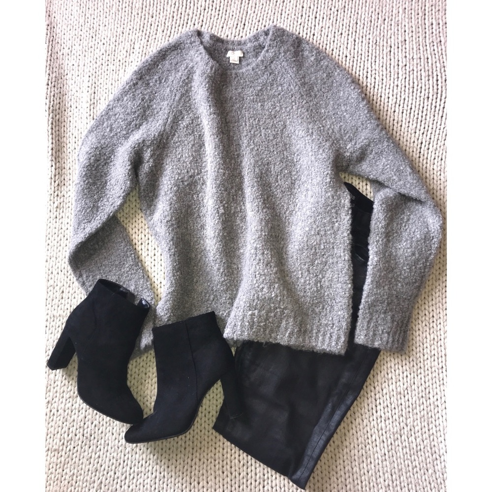 J. Crew chunky sweater Grey size L- runs on the smaller side